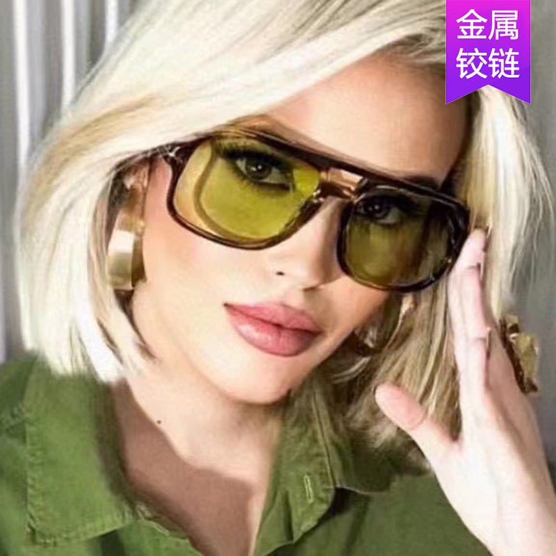 Pilot Retro Double Bridge Sunglasses High-End Sunglasses Anti-Uv Sunglasses Trend - Image 3